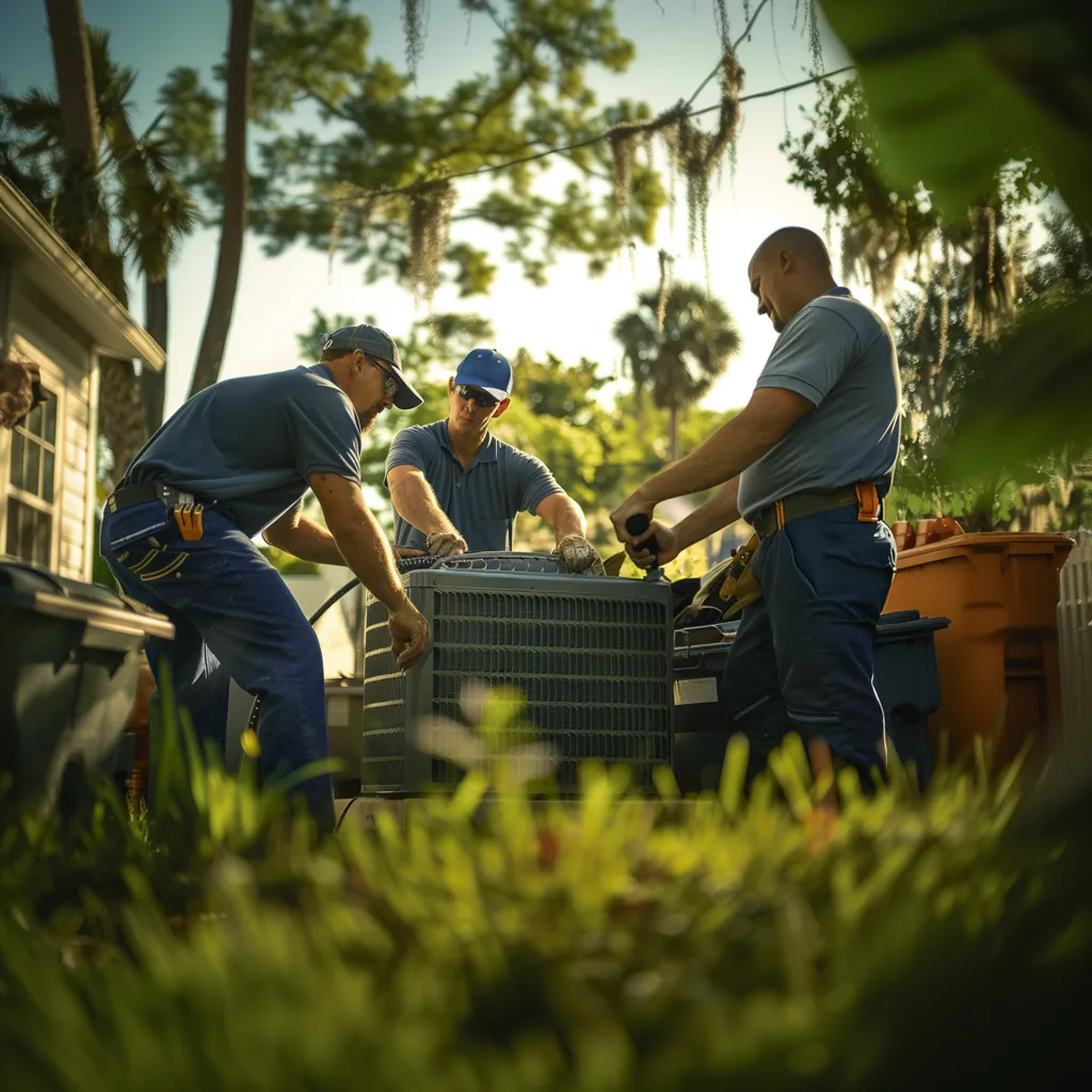 Soligo Air crew in Central Florida performing AC replacement installation with precision and care for long-term home comfort.