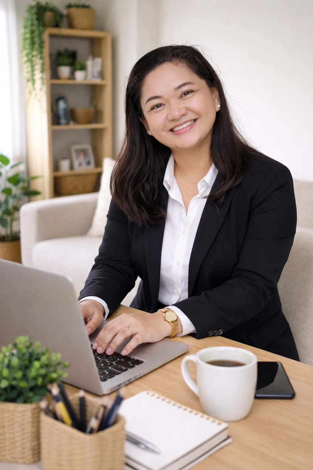 Illustration of a virtual assistant organizing operations and admin tasks.
