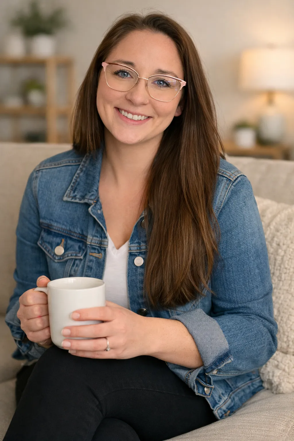 white couch and brown wooden table