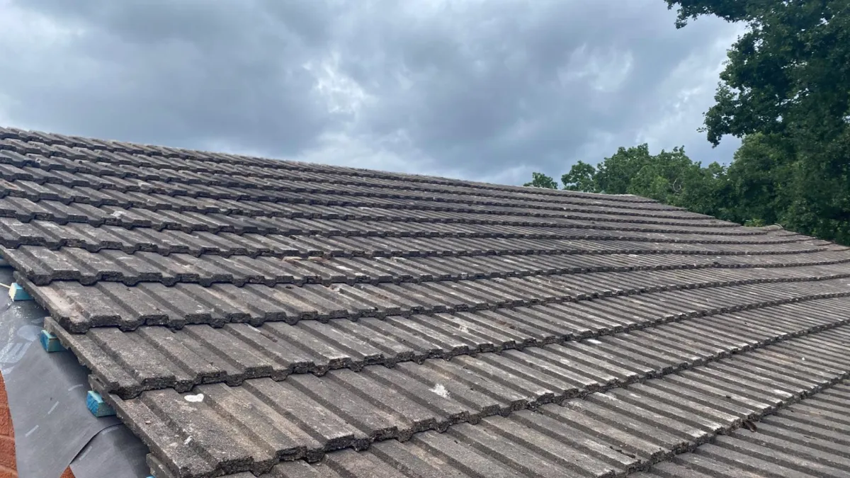 Completed roof replacement by JF Roofers in Worcester, showcasing expert installation of new roof tiles, ensuring long-lasting durability and protection for the home.