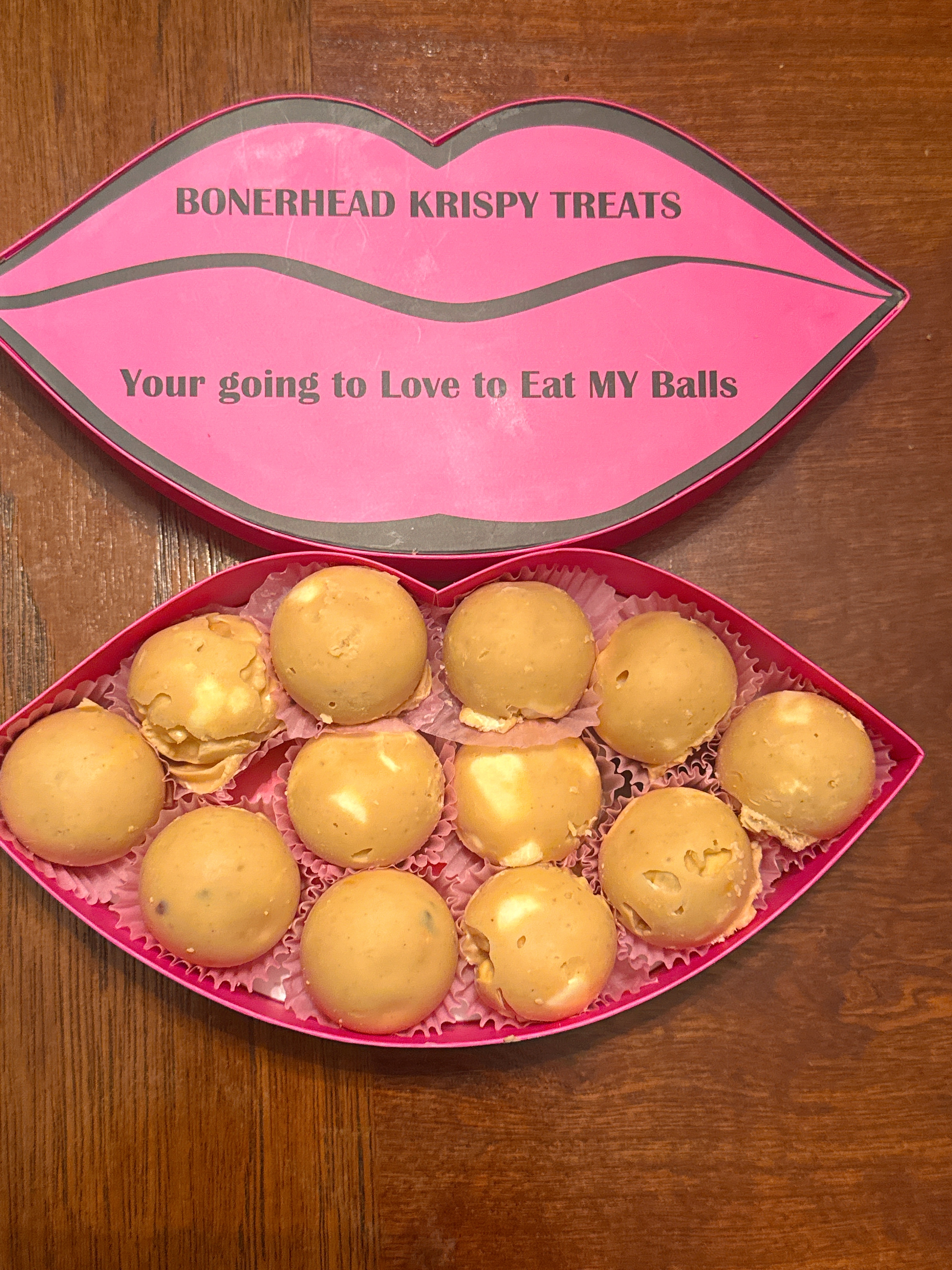 Classic Choco-PB Krispy Treat balls stacked on a plate