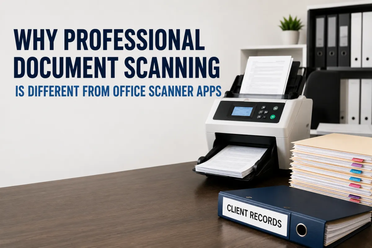 Why Professional Document Scanning Is Different from Office Scanner Apps