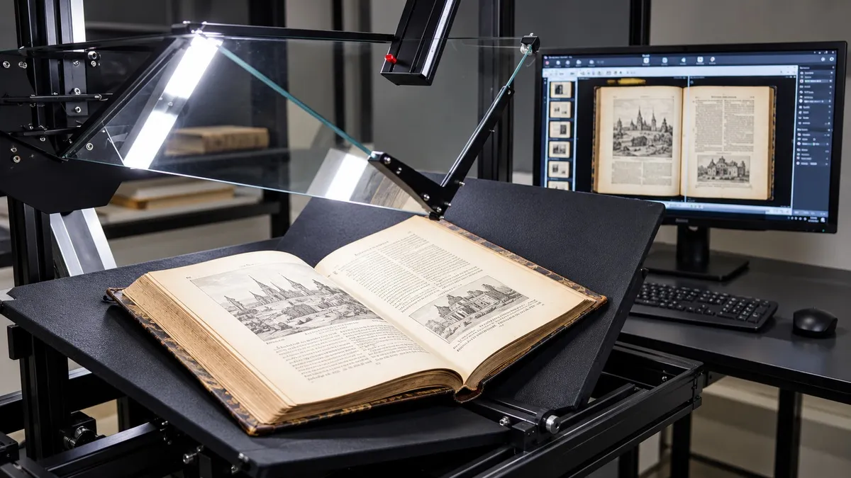 Non-destructive scanning of bound laboratory notebooks and scientific research records