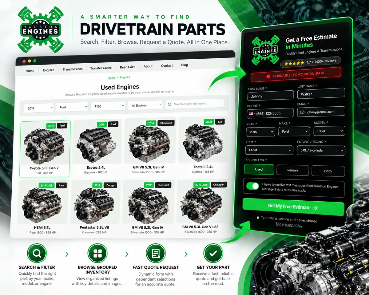 Houston Engines About - Drivetrain Part Navigation