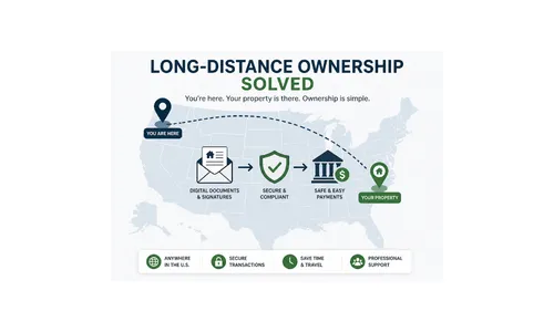  Map showing simple steps to sell inherited out-of-state land, turning long-distance ownership stress into easy cash savings