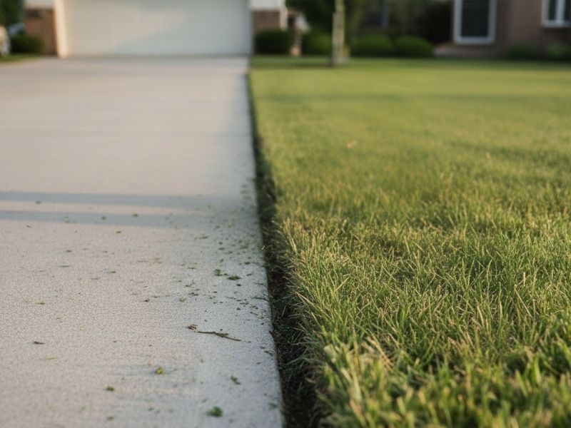 detailed edging by lawn care business owner