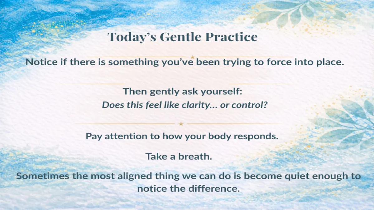 Day 143: The Difference Between Clarity and Control