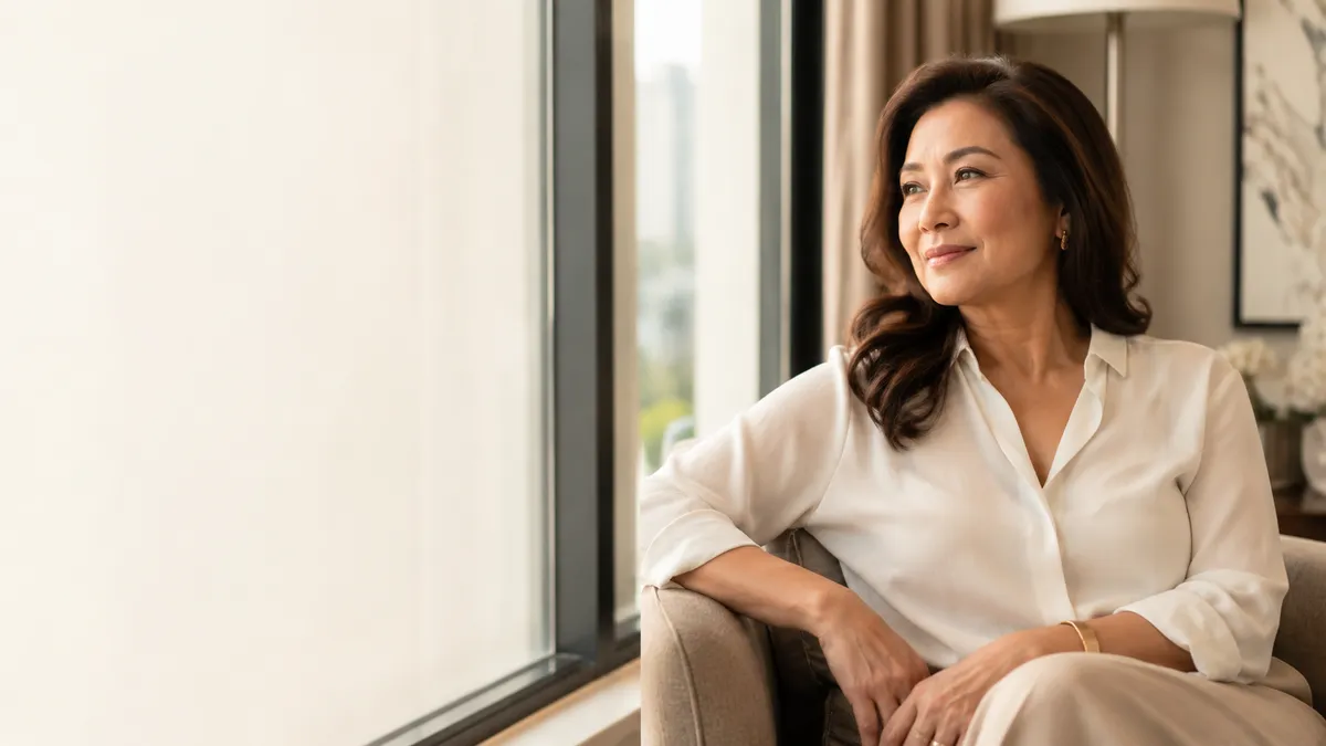 Woman sitting by a window, reflecting on why one area of her life won’t move