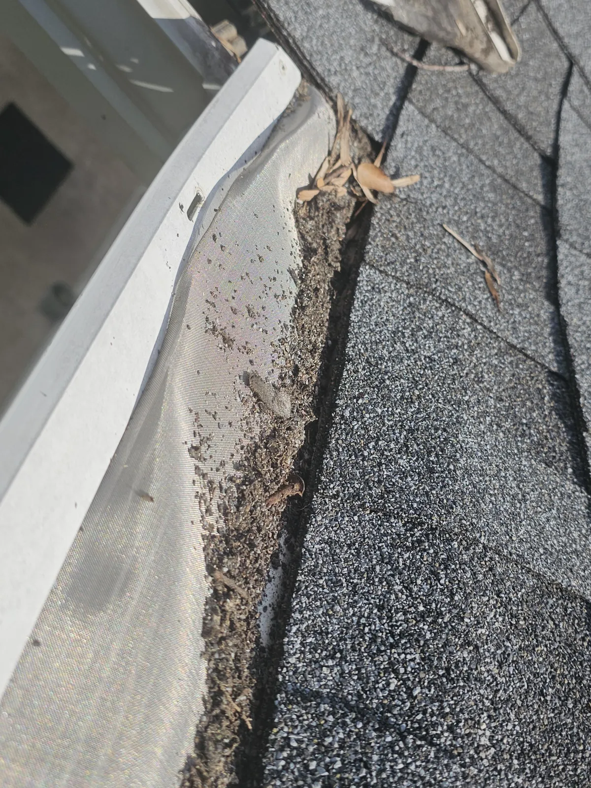 resleased rock from shinges on gutter covers