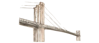 NYC bridge illustration representing dating in New York City and relationship building across urban landscapes