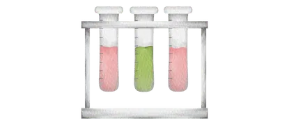 Laboratory test tubes illustration representing Arthur Aron research and scientific dating psychology behind 36 questions