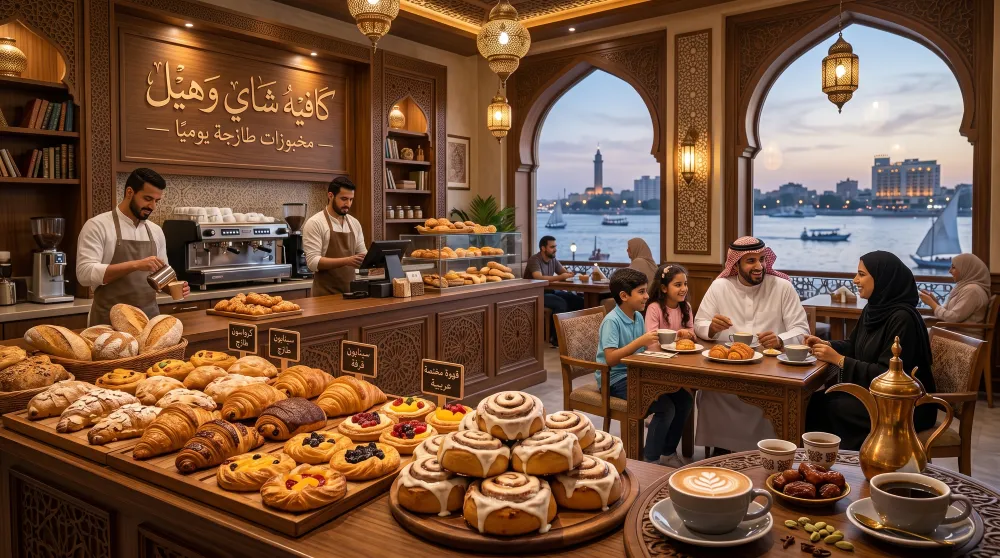 مخبوزات طازجة استمتع بأشهى المخبوزات مع القهوة المختصة في كافيه شاي وهيل