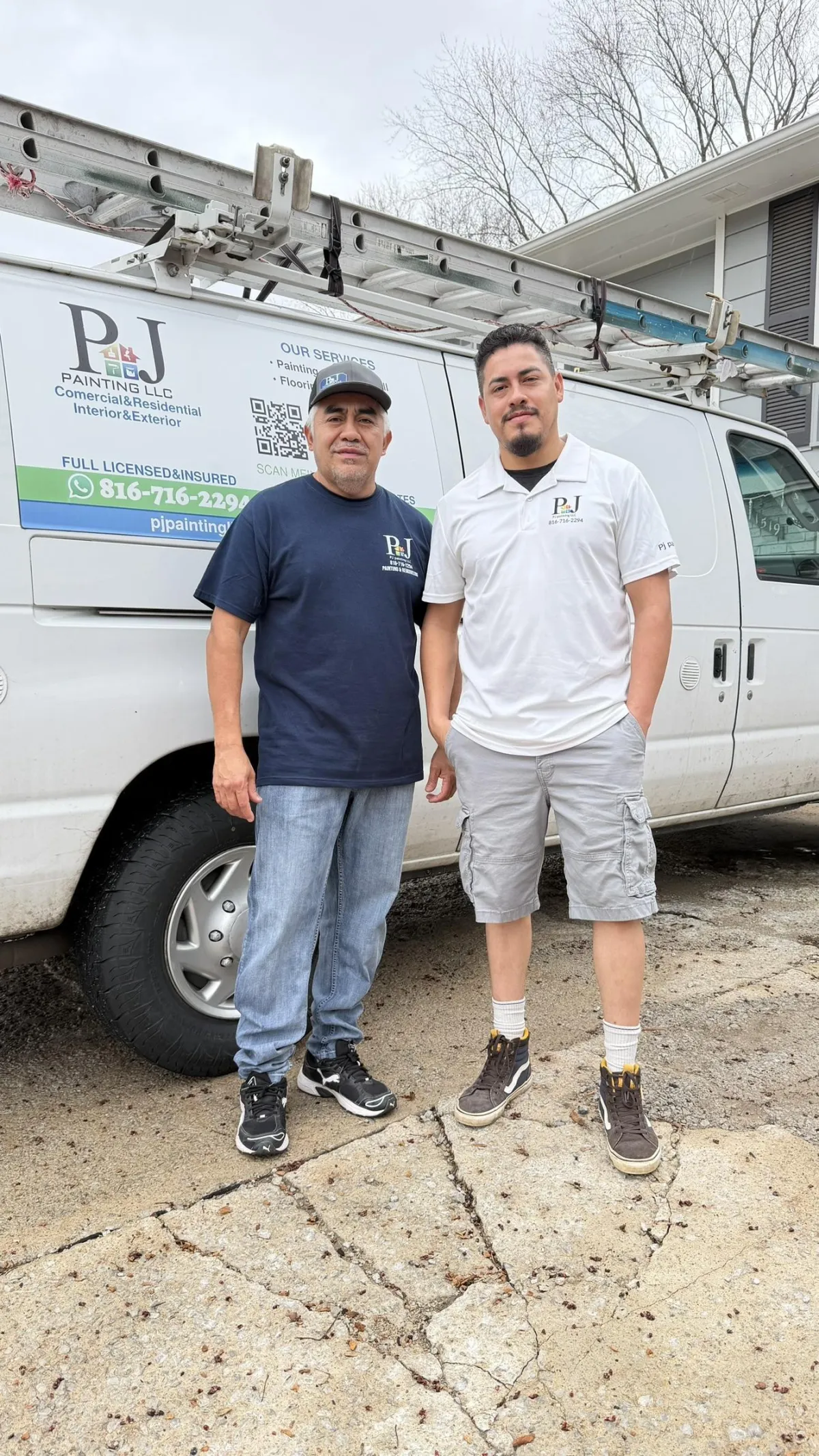 BrightCoat Painting family team together in branded uniforms