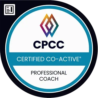 Certified Co-Active Professional Coach (CPCC) credential badge.