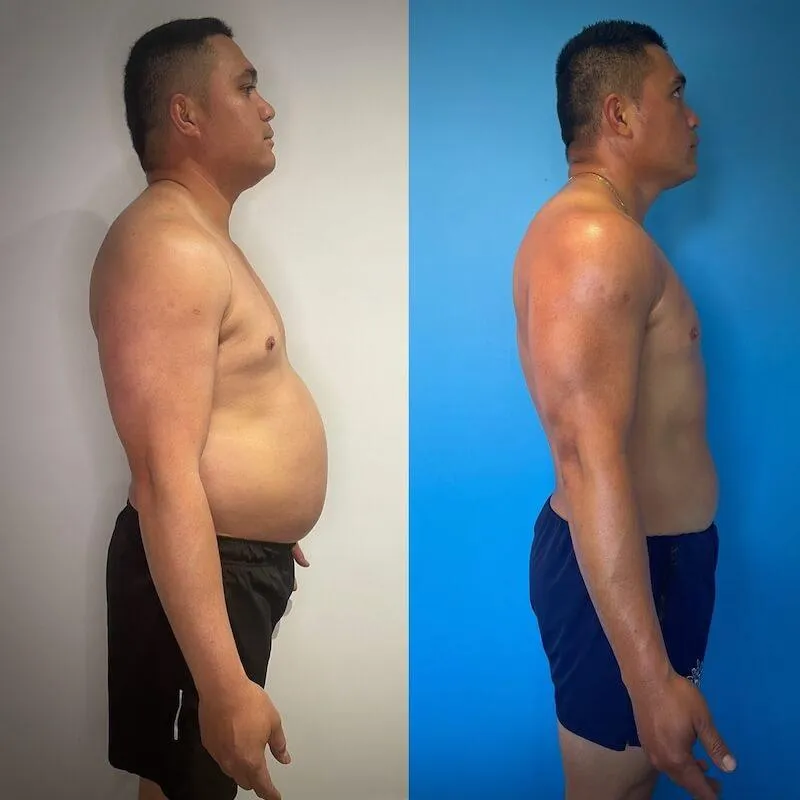 fat loss male result Transform40 gym campie