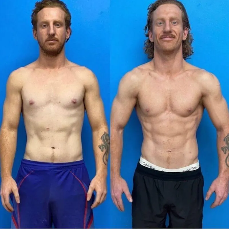male muscle building gym result