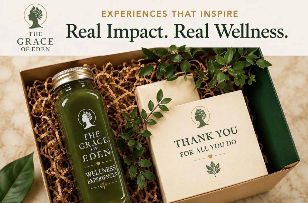 Gift box with a wellness bottle and Thank You for all you do card