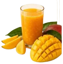Glass of fresh mango juice