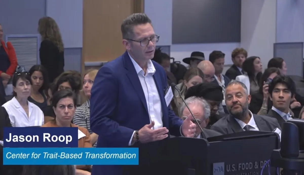 Jason Roop speaking at the FDA public hearing on potential future therapeutic use of psychedelic drugs.