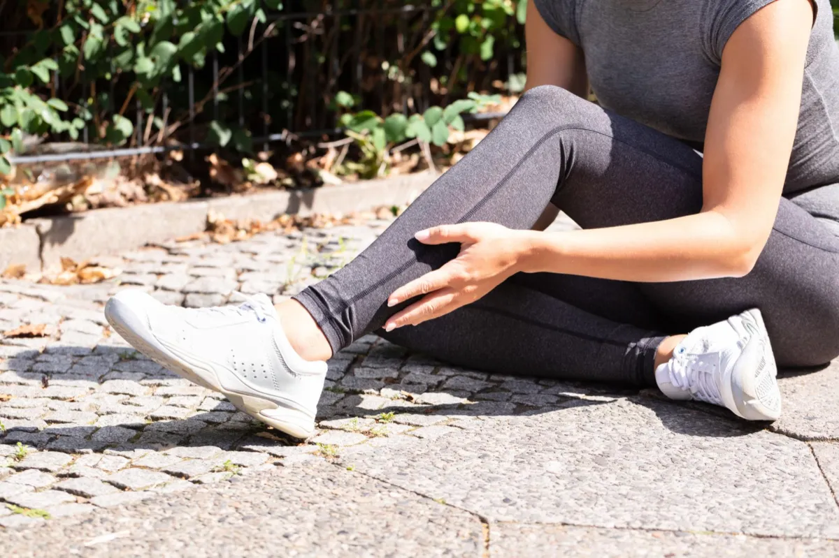 Woman ankle pain