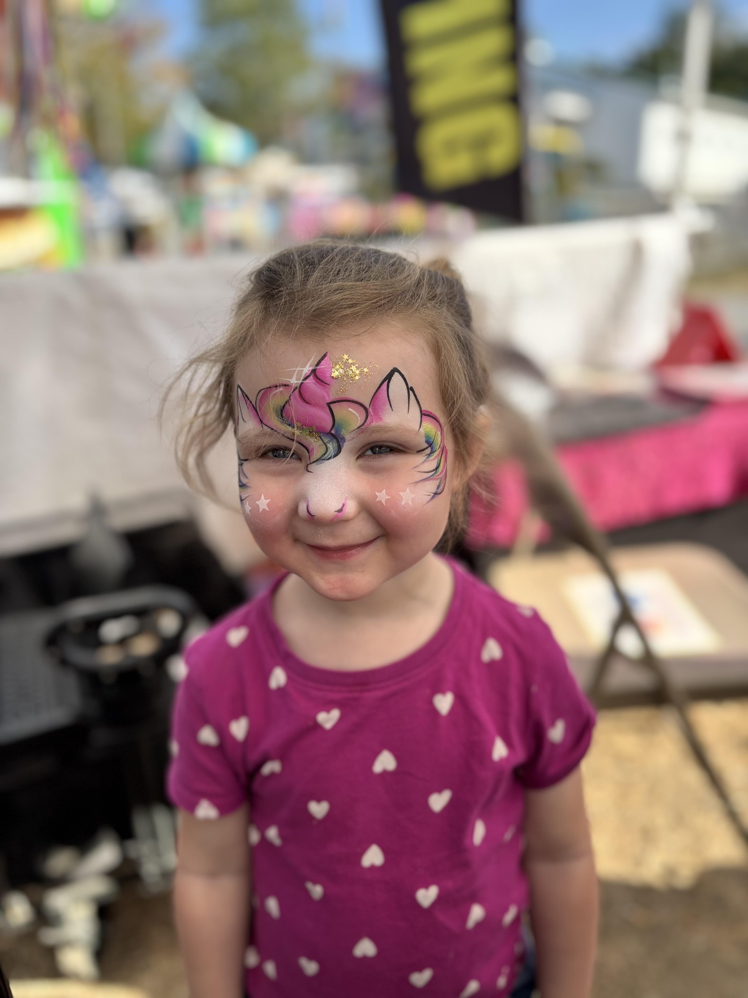 High-end face painting artistry by Aria Face Artistry for a Central Ohio community event.