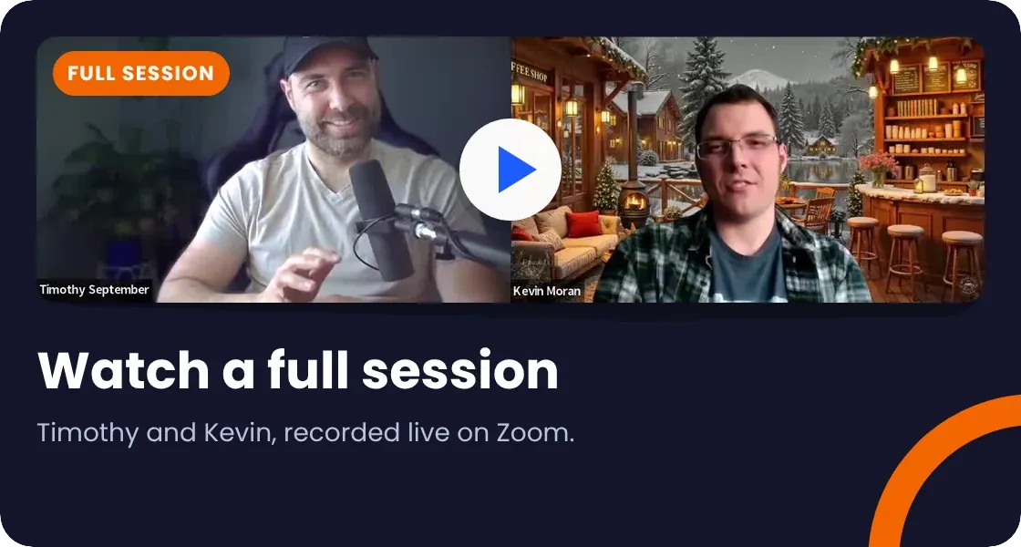 Timothy September and Kevin Moran in a full session, recorded live on Zoom