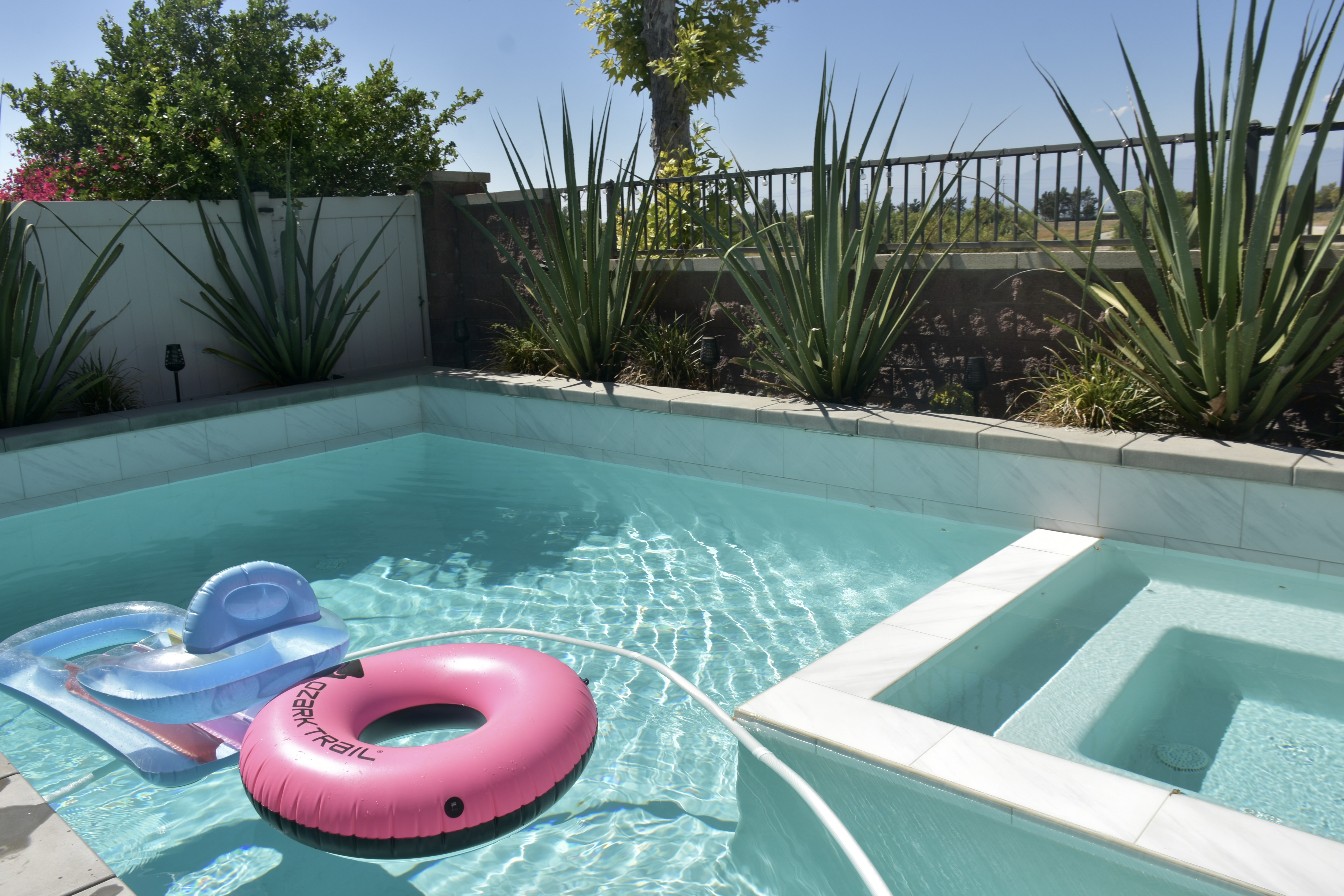 Technician inspecting pool equipment at a residential property for Velo Blue services
