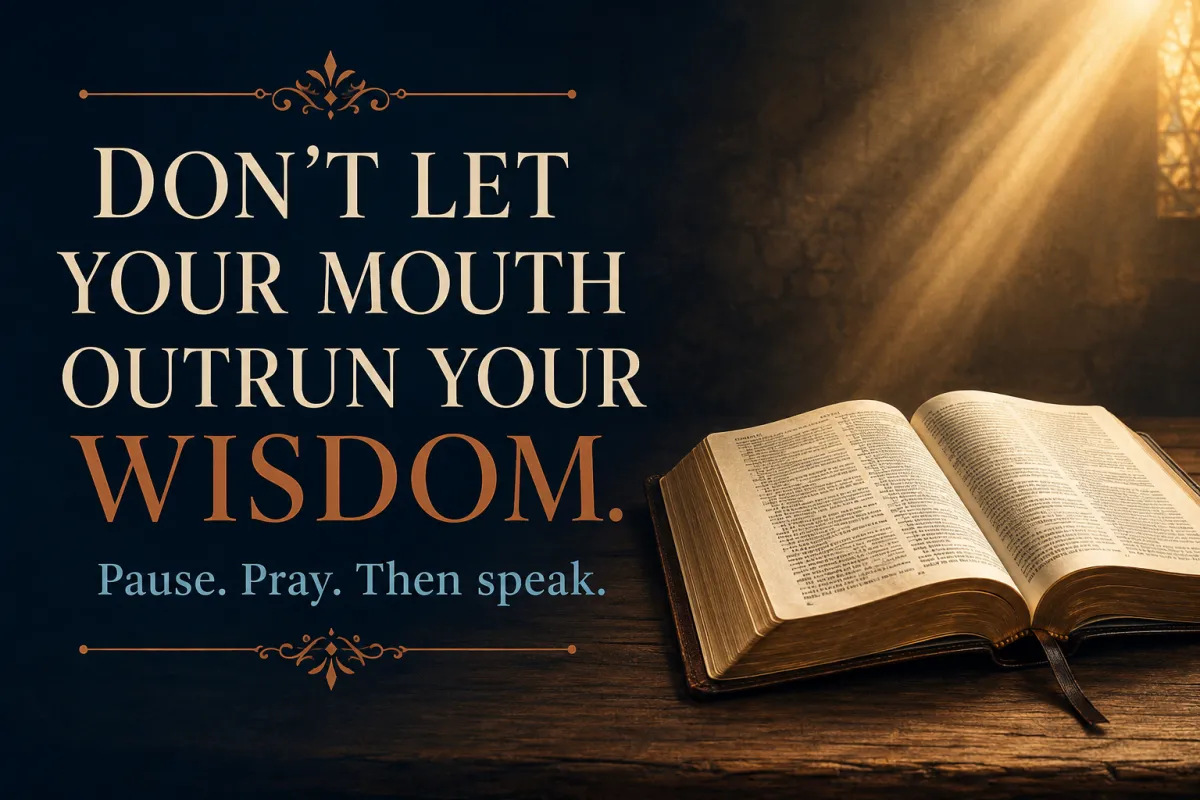 Don't Let Your Mouth Outrun Your Wisdom