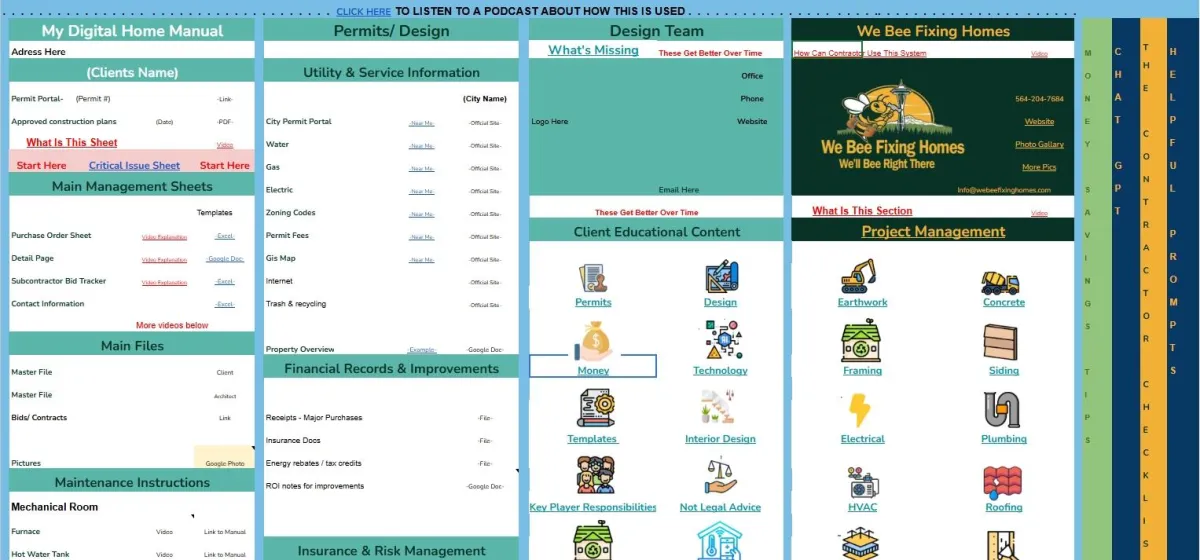 Contractor Checklist Homeowner Journal