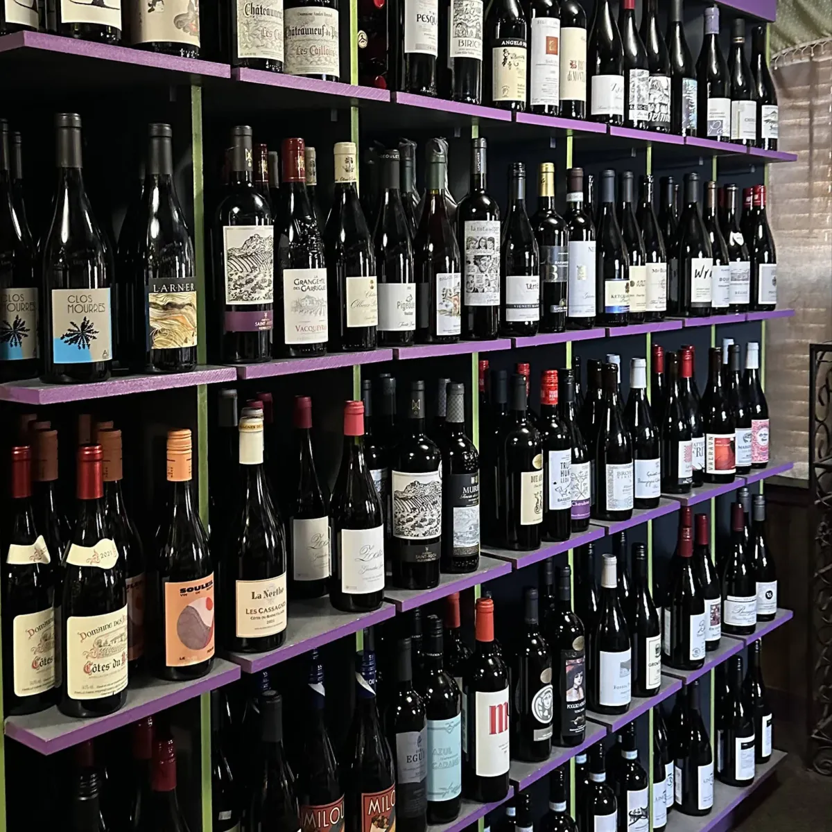Wine bottles at a wine shop