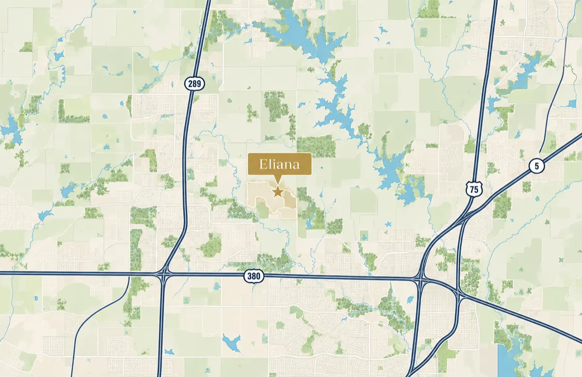 Map of Eliana in McKinney, TX near Prosper