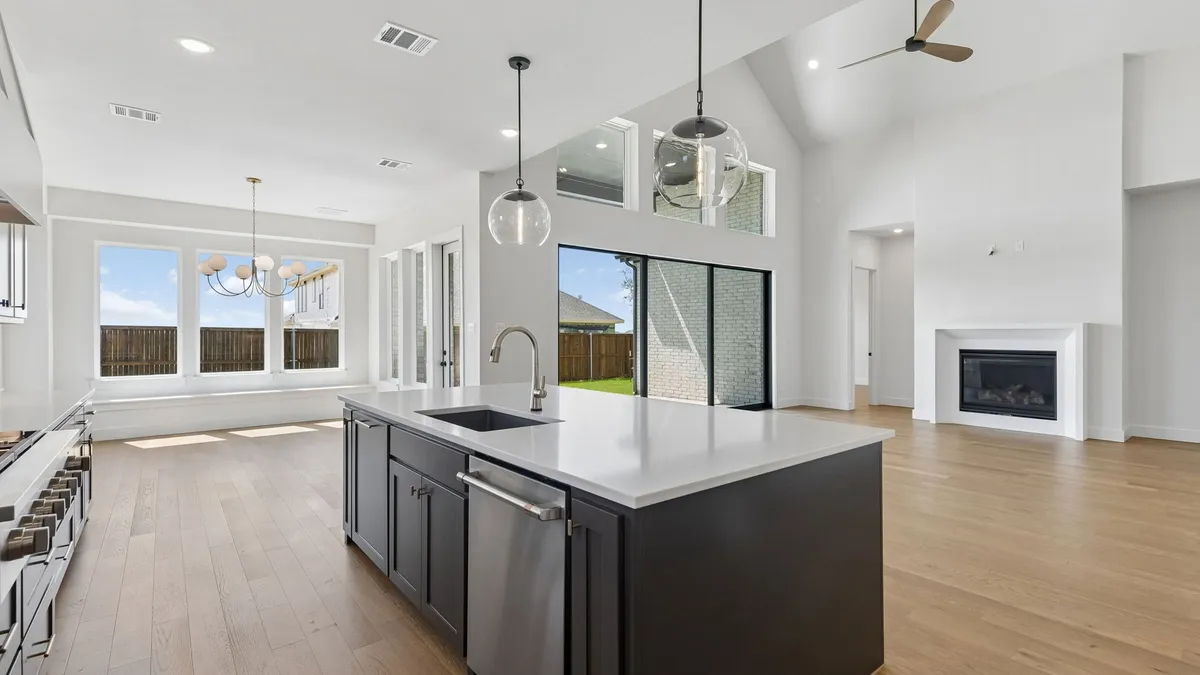 Kitchen and dining area in a new McKinney home