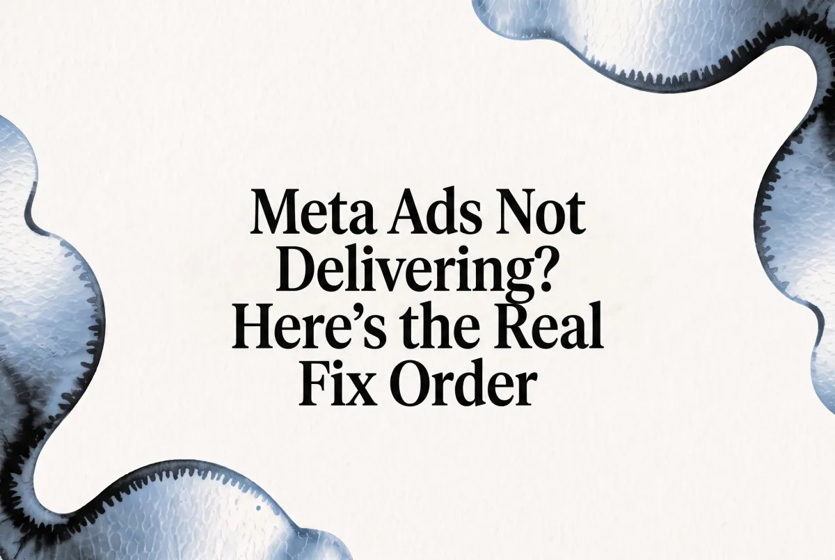 Meta Ads Not Delivering? Here's the Real Fix Order