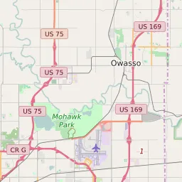 Map showing major Owasso commute routes including US-169 and access to Tulsa job centers