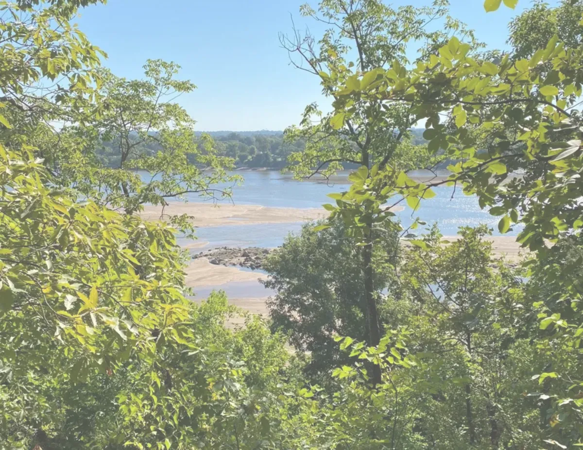 Scenic river overlook of Turkey Mountain Hiking Trail