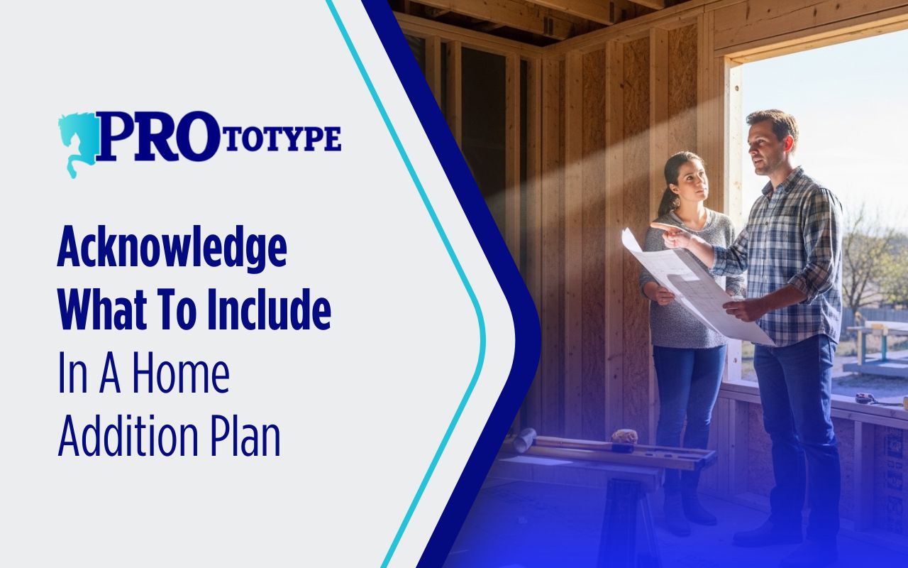 Homeowners reviewing what to include in a home addition plan