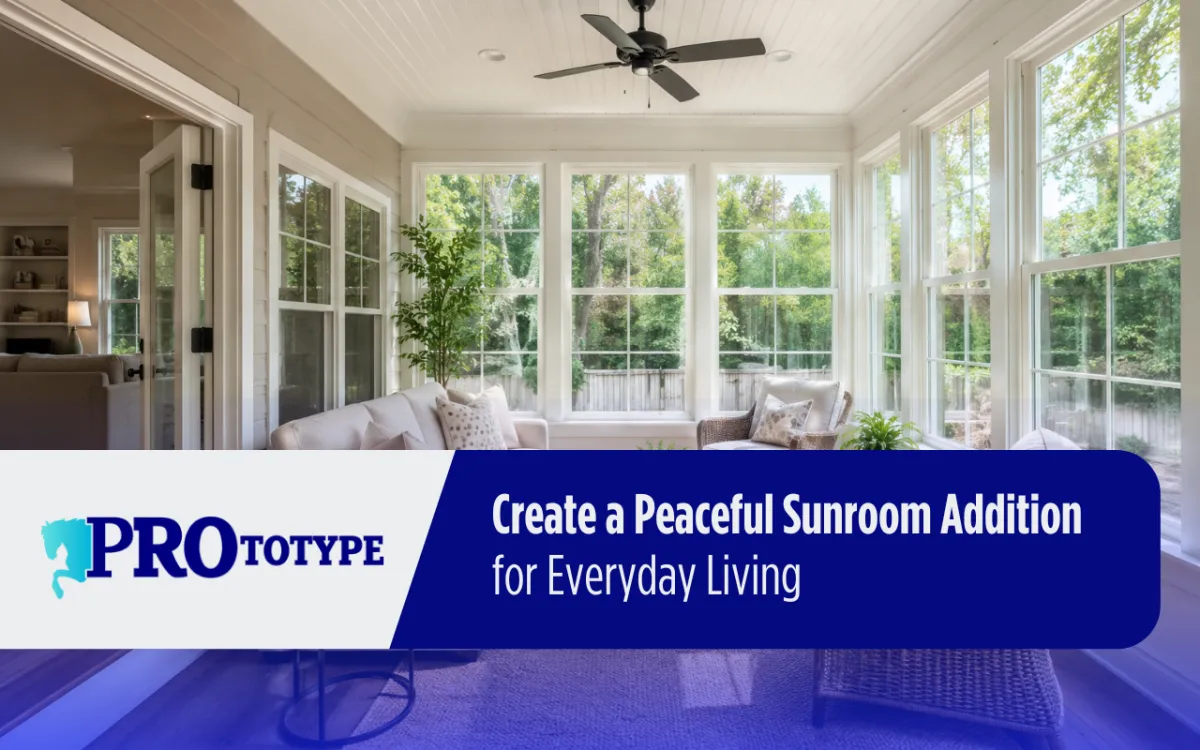Sunroom addition with natural light design and comfortable seating