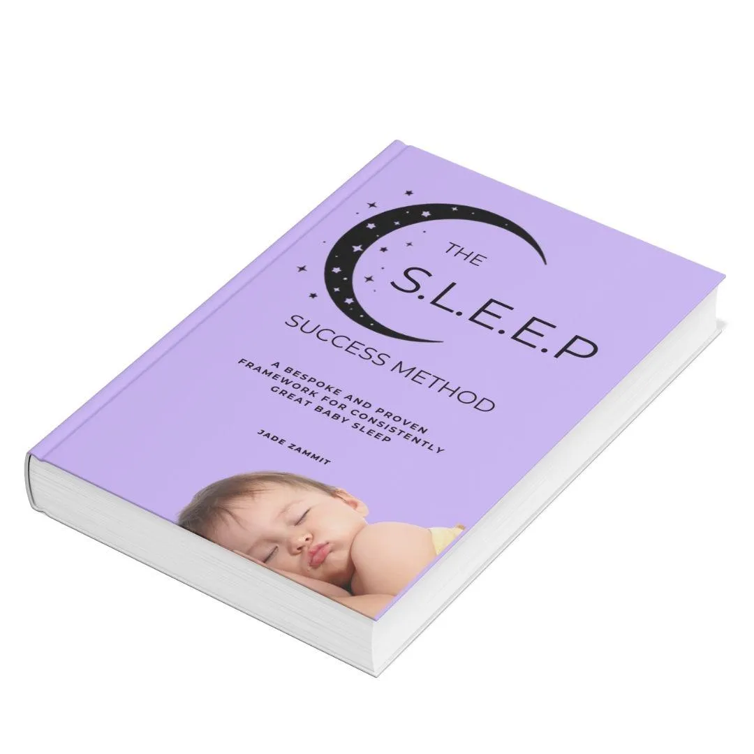 Book cover - purple with a sleeping baby. Titled "The Sleep Success Method"