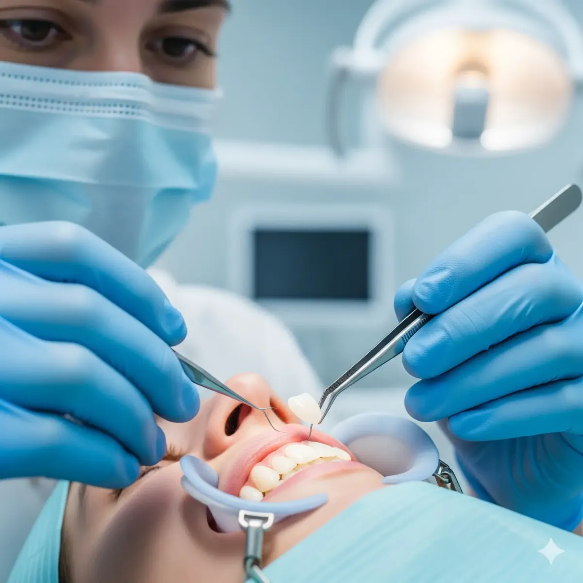 Close-up of a person with a confident smile, showcasing the natural and bright white results of dental veneers for a smile enhancement.