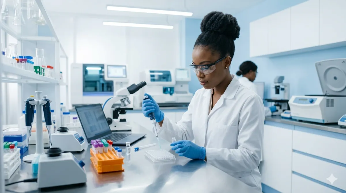 A staff of Amisha Diagnostic and Healthcare Services Limited, trusted medical laboratory in Kubwa Abuja f