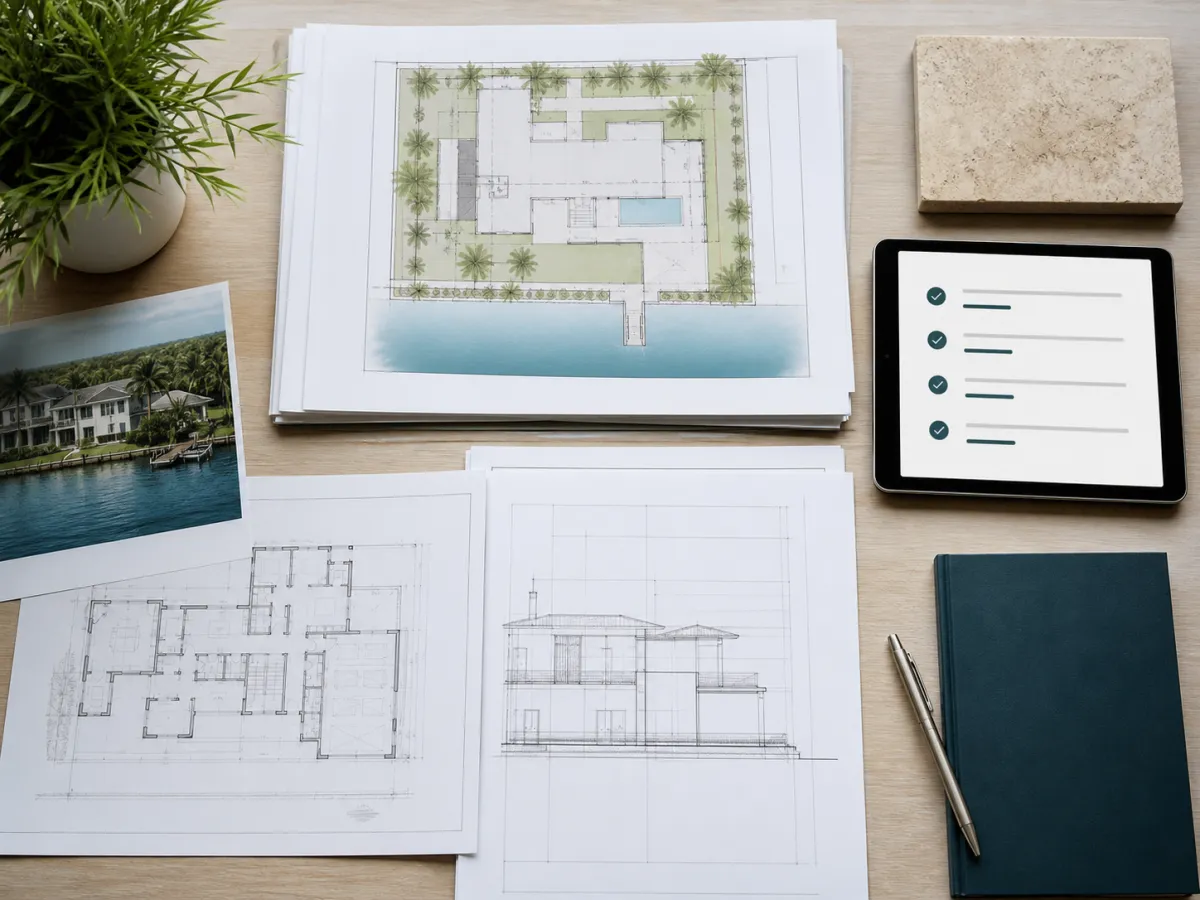 Organized permit plans and project tracking for a South Florida waterfront property