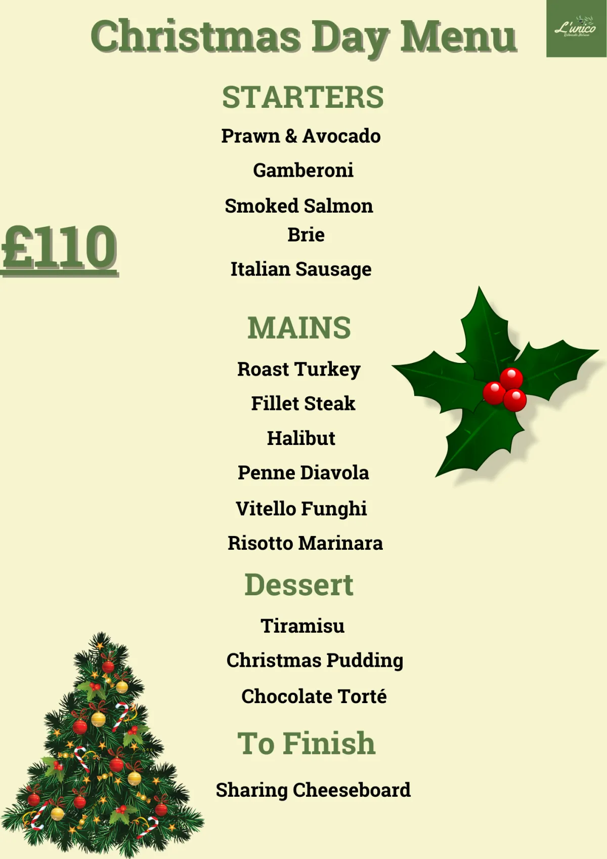 Christmas Day Menu