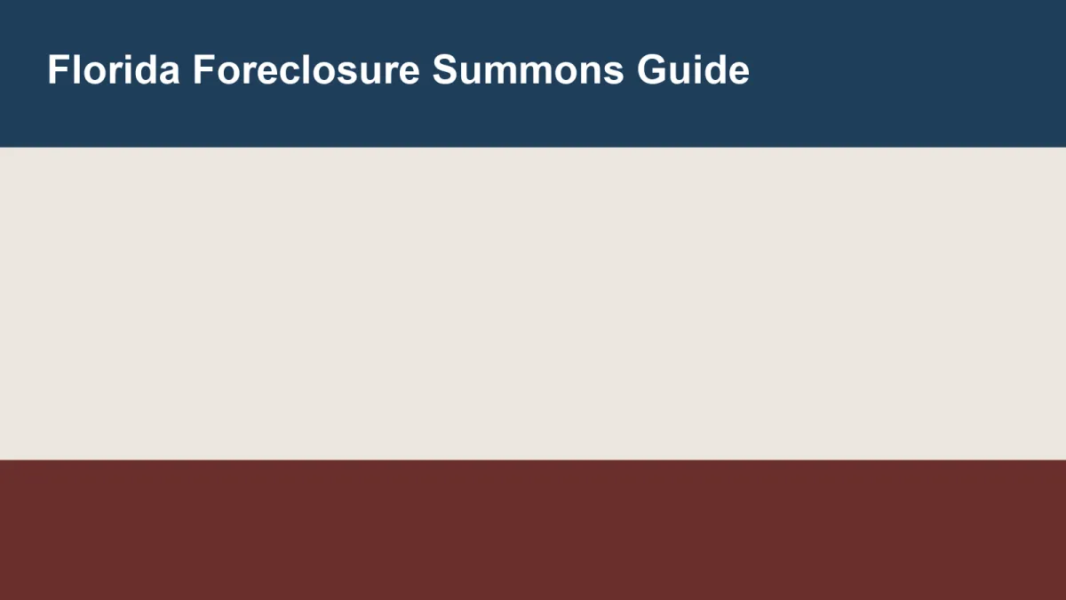 Florida Foreclosure Notice of Default and Summons Guide (2026): What to Do in the First 14 Days to Protect Your Options