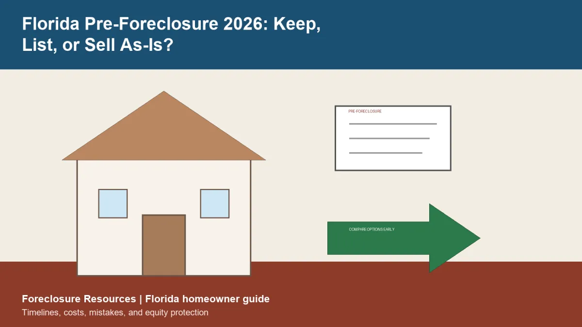 Florida Pre-Foreclosure in 2026: How to Compare Keep, List, or As-Is Sale Before Costs Snowball
