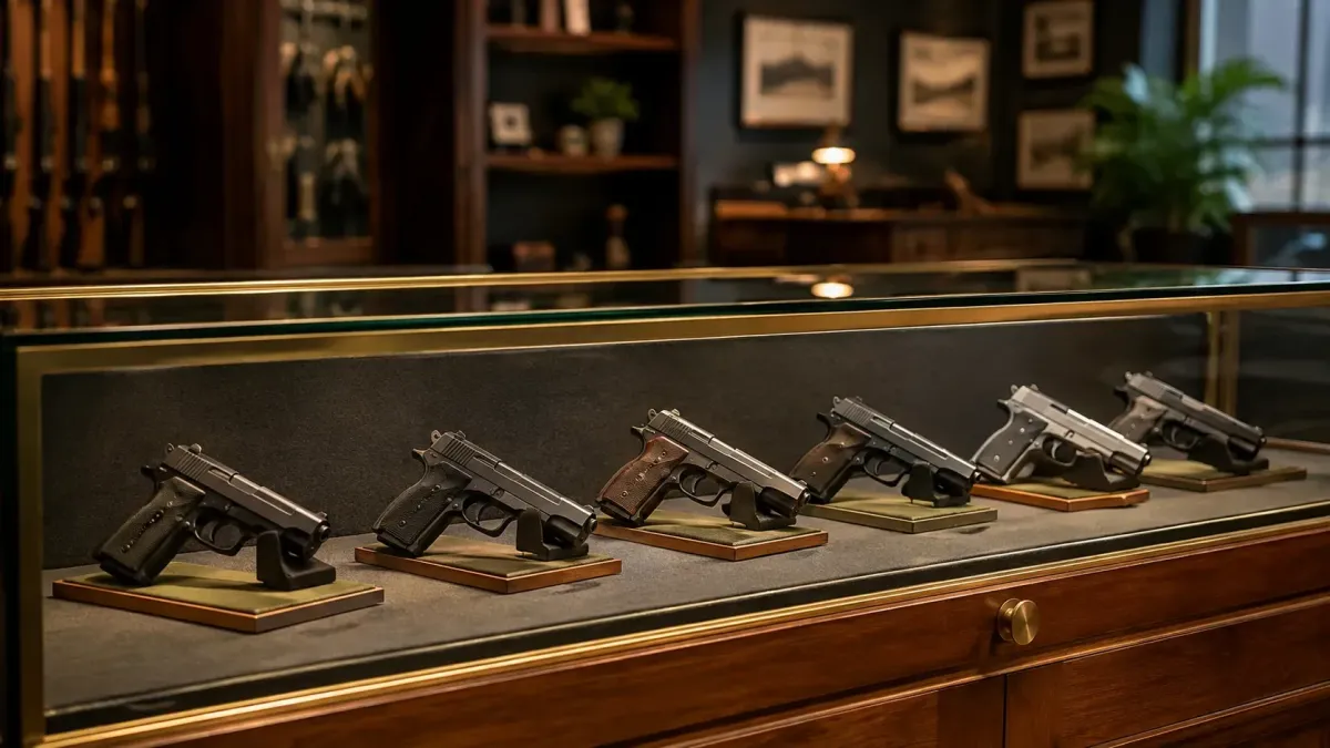 Placeholder for Pistols in premium glass display