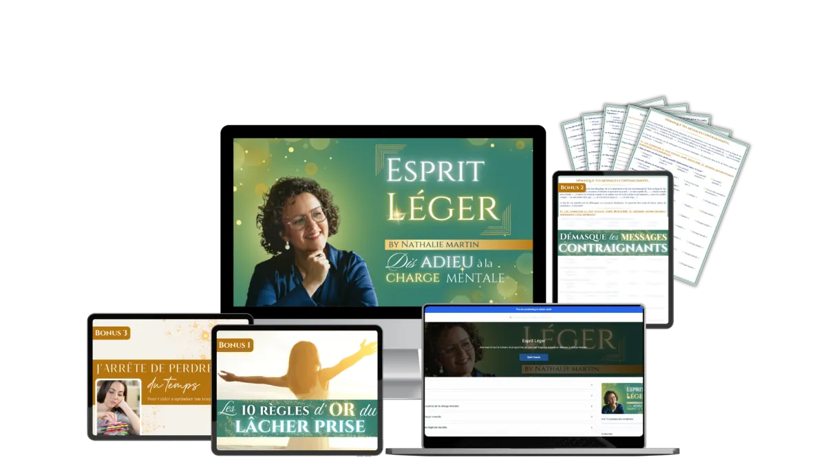Images d'appareils électroniques montrant les différents éléments de la formation ESPRIT LEGER