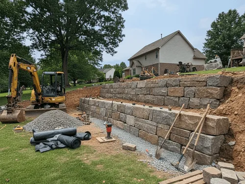 Retaining Wall Installation in Lula, GA
