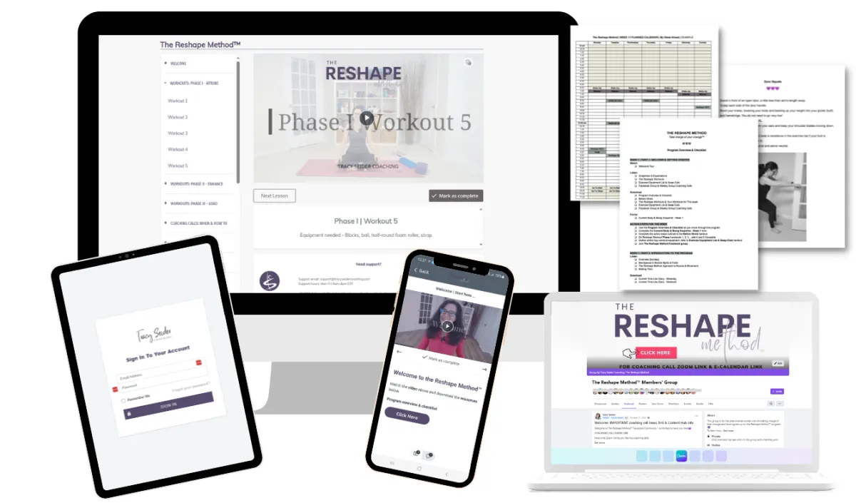 The Reshape Method® online coaching portal and program resources
