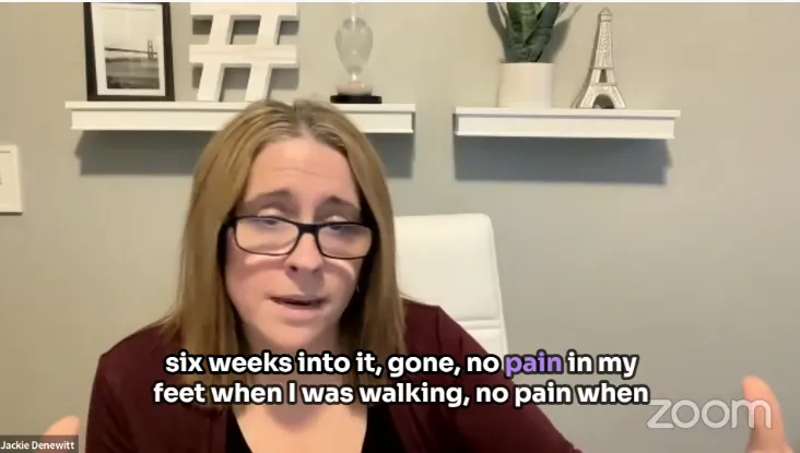Jackie (44) became pain-free, lost 40 pounds, built strength after an illness & got excited about life again