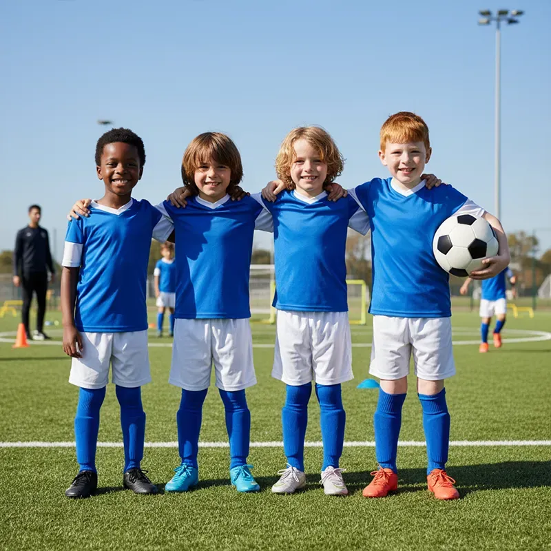 image of children enjoying a group session on the soccer pitch